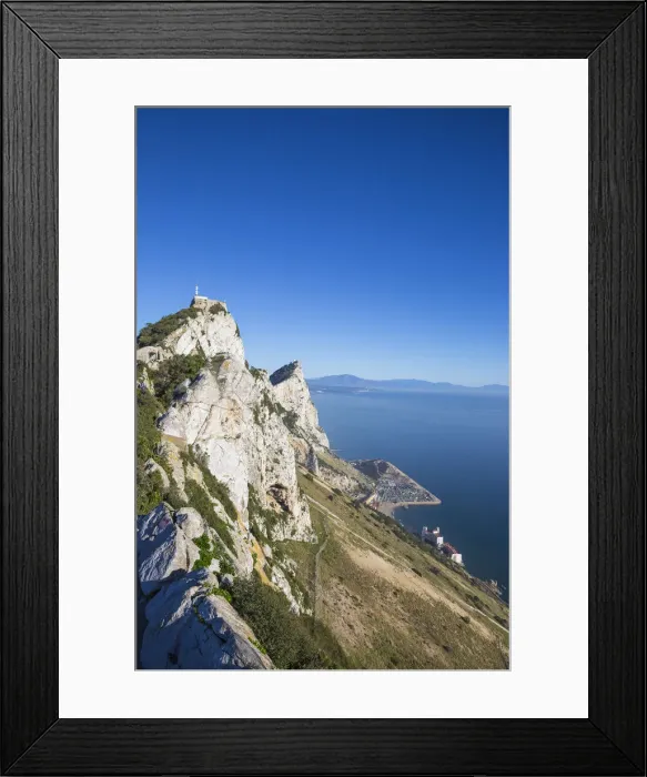 Framed Print : Gibraltar, View of Gibraltar rock and Caltalan Bay