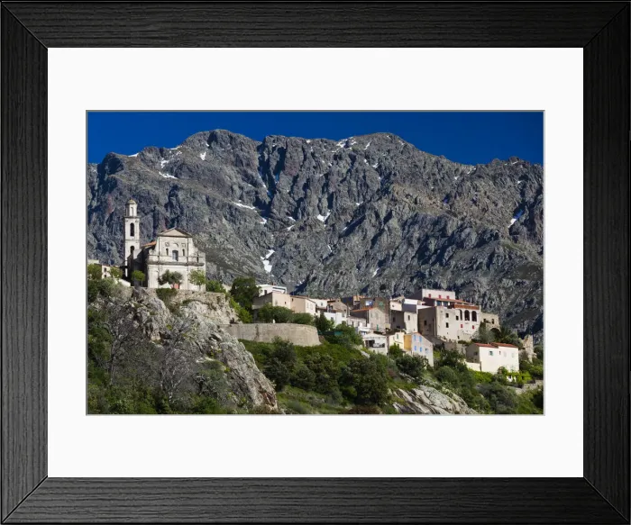 Framed Print : France, Corsica, Haute-Corse Department, La Balagne Region, Montemaggiore, elevated Framed Print : France, Corsica, Haute-Corse Department, La Balagne Region, Montemaggiore, elevated