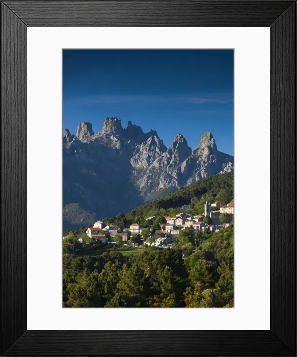 Framed Print : France, Corsica, Corse-du-Sud Department, La Alta Rocca Region, Zonza, elevated town Framed Print : France, Corsica, Corse-du-Sud Department, La Alta Rocca Region, Zonza, elevated town