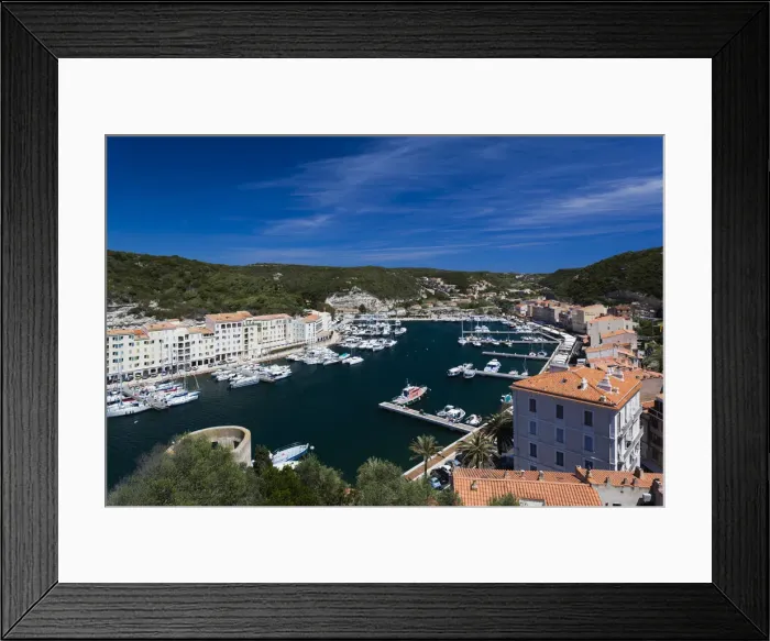 Framed Print : France, Corsica, Corse-du-Sud Department, Corsica South Coast Region, Bonifacio, elevated Framed Print : France, Corsica, Corse-du-Sud Department, Corsica South Coast Region, Bonifacio, elevated