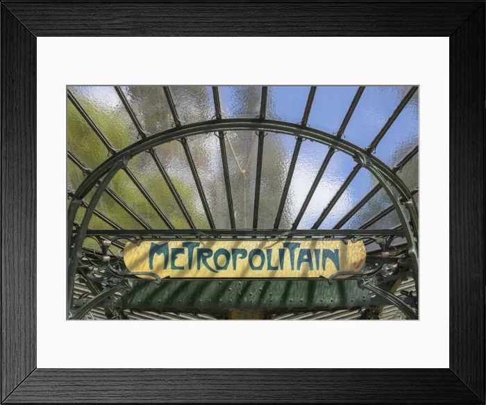 Framed Print : Art Nouveau metro station, Paris, France