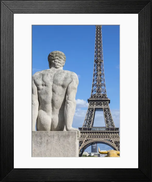 Framed Print : Statues in the Jardins du Trocadero & Eiffel Tower, Paris, France Framed Print : Statues in the Jardins du Trocadero & Eiffel Tower, Paris, France