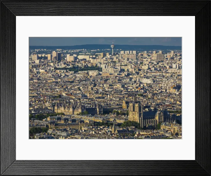 Framed Print : Notre Dame Cathedral & Hotel de Ville from Montparnasse Tower, Paris, France Framed Print : Notre Dame Cathedral & Hotel de Ville from Montparnasse Tower, Paris, France