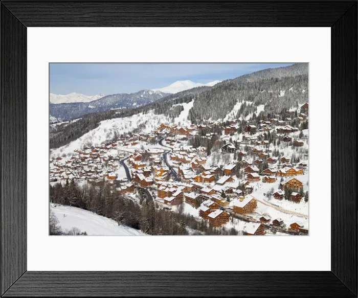 Framed Print : Meribel ski resort (1450m) in the Three Valleys, Les Trois Vallees, Savoie, French Alps Framed Print : Meribel ski resort (1450m) in the Three Valleys, Les Trois Vallees, Savoie, French Alps