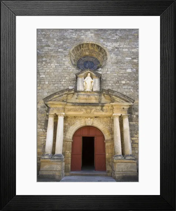 Framed Print : Church doorway, Domme, Dordogne, Aquitaine, France Framed Print : Church doorway, Domme, Dordogne, Aquitaine, France