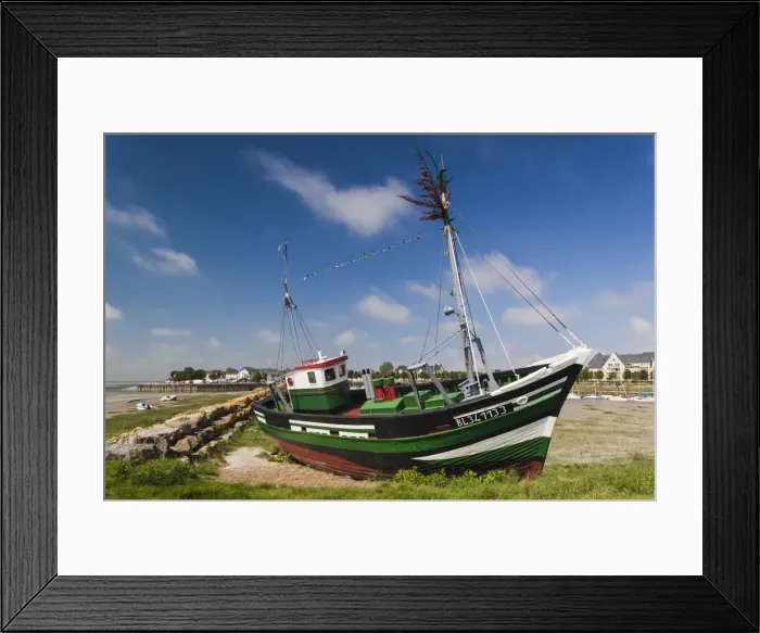 Framed Print : France, Picardy Region, Somme Department, Le Crotoy, Somme Bay resort town, fishing boats Framed Print : France, Picardy Region, Somme Department, Le Crotoy, Somme Bay resort town, fishing boats