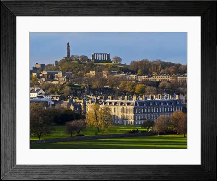 Framed Print : UK, Scotland, Lothian, Edinburgh, View of the Palace of Holyroodhouse and the Calton Hill Framed Print : UK, Scotland, Lothian, Edinburgh, View of the Palace of Holyroodhouse and the Calton Hill