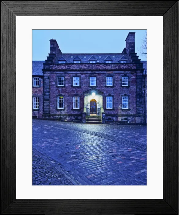 Framed Print : UK, Scotland, Lothian, Edinburgh, Edinburgh Castle, Twilight view of The Governor s Framed Print : UK, Scotland, Lothian, Edinburgh, Edinburgh Castle, Twilight view of The Governor s