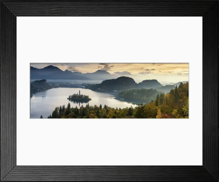 Framed Print : Lake Bled with Assumption of Marys Pilgrimage Church, Slovenia, Europe