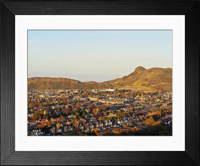Framed Print : UK, Scotland, Lothian, Edinburgh, Cityscape viewed from the Blackford Hill Framed Print : UK, Scotland, Lothian, Edinburgh, Cityscape viewed from the Blackford Hill