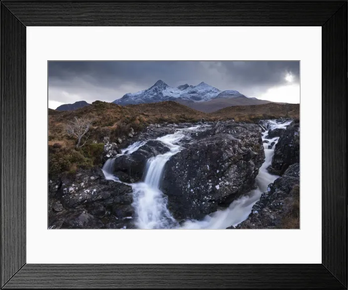 Framed Print : Allt Dearg Mor River and Sgurr nan Gillean mountain, Glen Sligachan, Isle of Skye