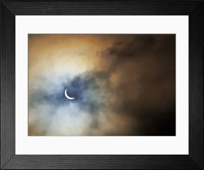 Framed Print : UK, Scotland, Lothian, Edinburgh, Holyrood Park, Solar Eclipse viewed through Framed Print : UK, Scotland, Lothian, Edinburgh, Holyrood Park, Solar Eclipse viewed through