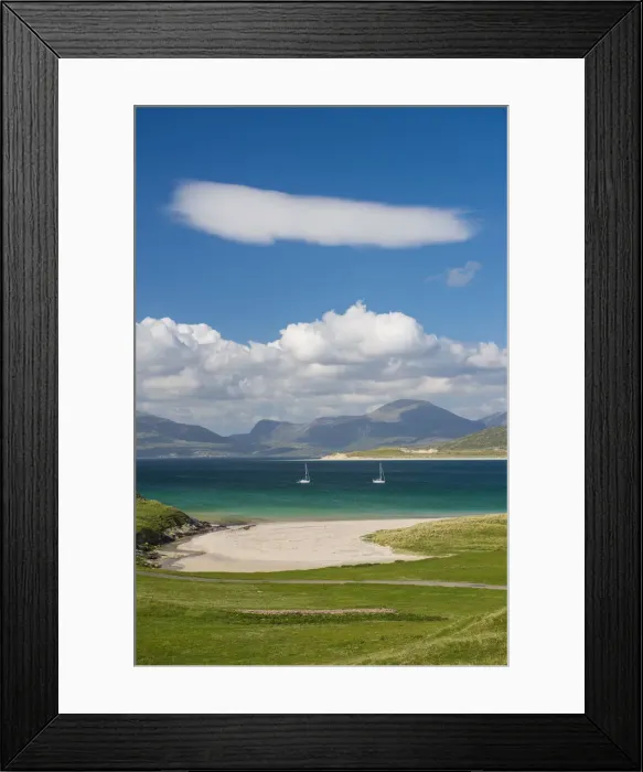 Framed Print : Sailboats off Horgabost Beach, Isle of Harris, Outer Hebrides, Scotland Framed Print : Sailboats off Horgabost Beach, Isle of Harris, Outer Hebrides, Scotland
