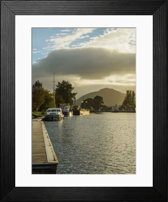 Framed Print : UK, Scotland, Fort William, View of the Caledonian Canal
