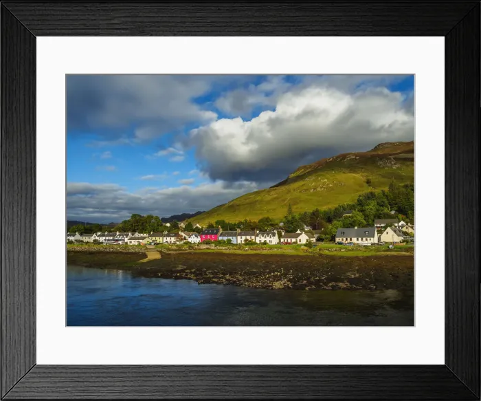 Framed Print : UK, Scotland, Highlands, Landscape of Loch Long and Dornie Village Framed Print : UK, Scotland, Highlands, Landscape of Loch Long and Dornie Village