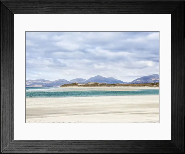 Framed Print : Seilebost beach at low tide, Harris, Hebrides, Scotland Framed Print : Seilebost beach at low tide, Harris, Hebrides, Scotland