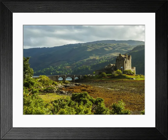Framed Print : UK, Scotland, Highlands, Dornie, View of the Eilean Donan Castle Framed Print : UK, Scotland, Highlands, Dornie, View of the Eilean Donan Castle