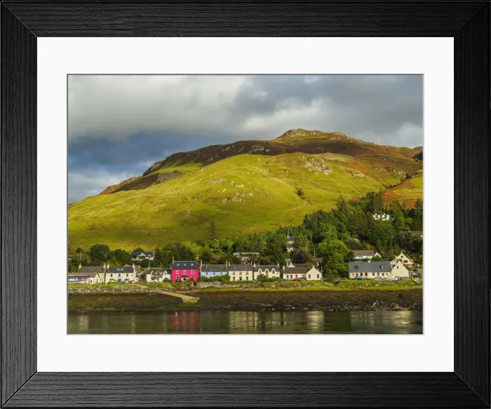 Framed Print : UK, Scotland, Highlands, Landscape of Loch Long and Dornie Village Framed Print : UK, Scotland, Highlands, Landscape of Loch Long and Dornie Village