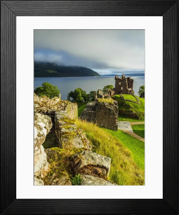 Framed Print : UK, Scotland, Highlands, Urquhart Castle and Loch Ness