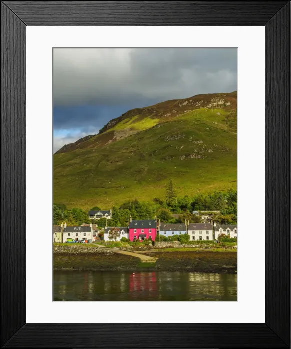 Framed Print : UK, Scotland, Highlands, Landscape of Loch Long and Dornie Village Framed Print : UK, Scotland, Highlands, Landscape of Loch Long and Dornie Village