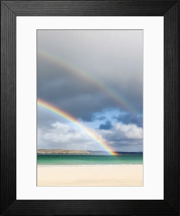 Framed Print : Rainbow above Traigh Na Beirigh (Reef Beach), Isle of Lewis, Outer Hebrides, Scotland Framed Print : Rainbow above Traigh Na Beirigh (Reef Beach), Isle of Lewis, Outer Hebrides, Scotland
