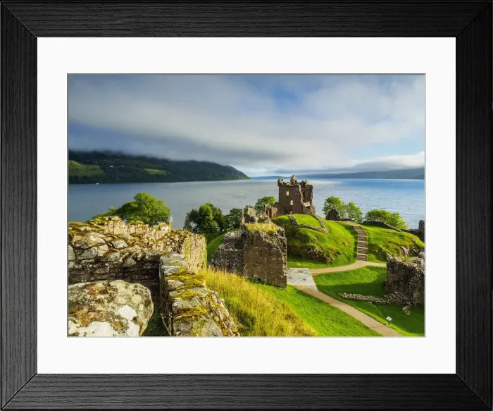 Framed Print : UK, Scotland, Highlands, Urquhart Castle and Loch Ness