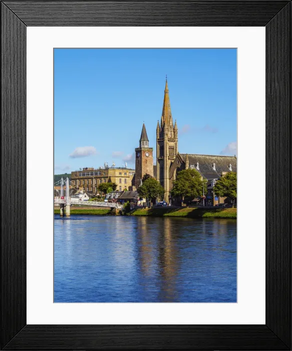 Framed Print : UK, Scotland, Inverness, View of the Greig St Bridge and the Free North and the Old Framed Print : UK, Scotland, Inverness, View of the Greig St Bridge and the Free North and the Old