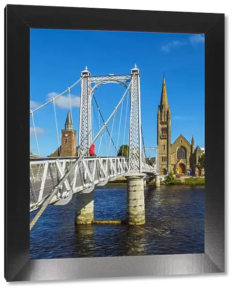 UK, Scotland, Inverness, View of the Greig St Bridge