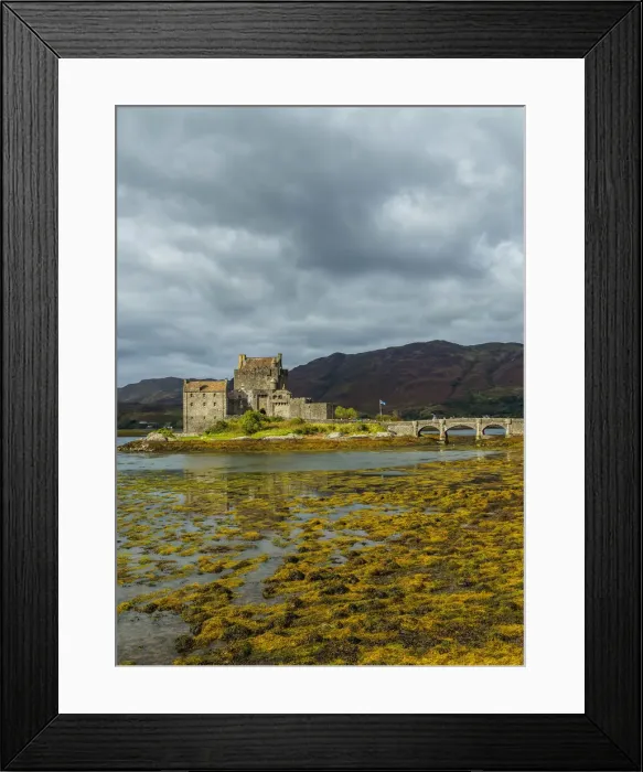 Framed Print : UK, Scotland, Highlands, Dornie, View of the Eilean Donan Castle Framed Print : UK, Scotland, Highlands, Dornie, View of the Eilean Donan Castle