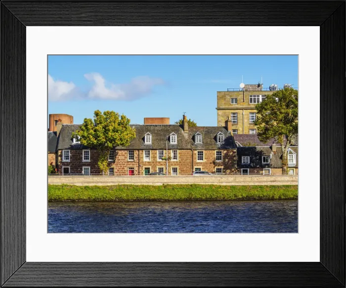 Framed Print : UK, Scotland, Inverness, Row Houses and River Ness Framed Print : UK, Scotland, Inverness, Row Houses and River Ness