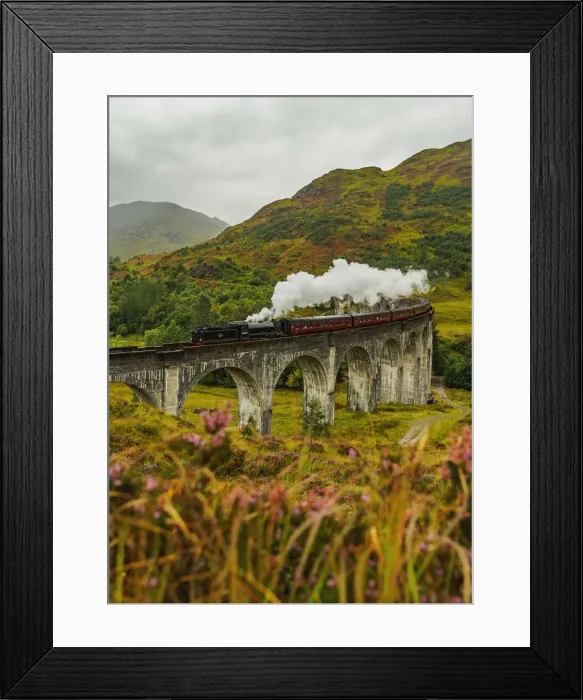 Framed Print : UK, Scotland, Highlands, Jacobite Steam Train crossing the Glenfinnan Viaduct Framed Print : UK, Scotland, Highlands, Jacobite Steam Train crossing the Glenfinnan Viaduct