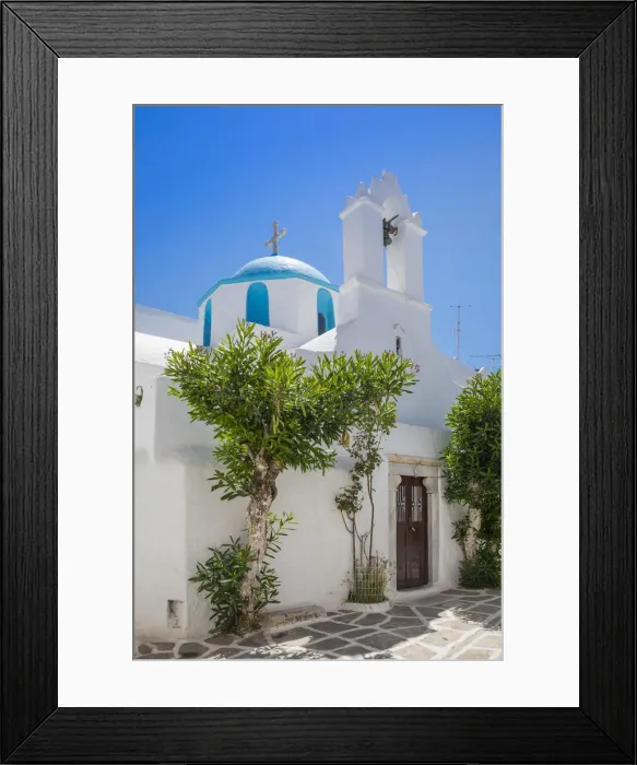Framed Print : Greek Orthodox chapel, Parikia, Paros, Cyclade Islands, Greece