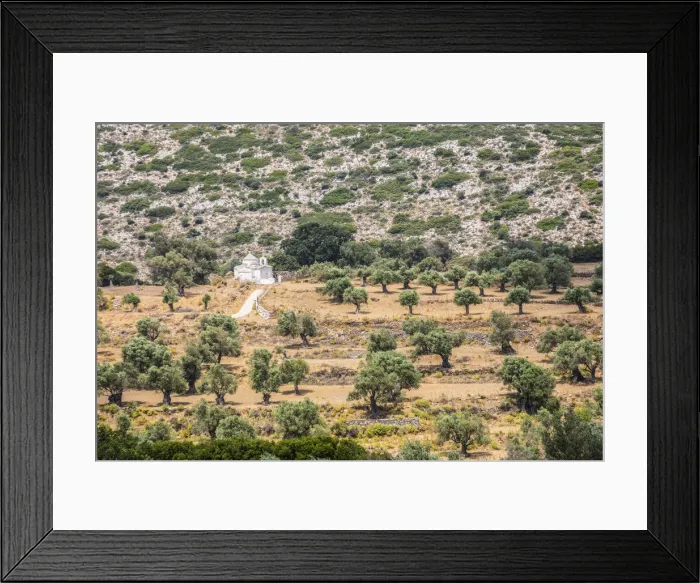 Framed Print : Olive grove and chapel, Naxos, Cyclade Islands, Greece Framed Print : Olive grove and chapel, Naxos, Cyclade Islands, Greece