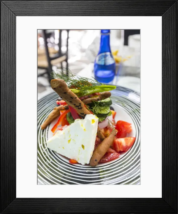 Framed Print : Greek salad, Mykonos Town, Mykonos, Cyclade Islands, Greece