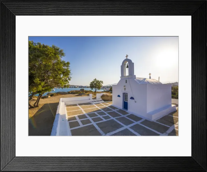 Framed Print : Chapel by Agia Anna Beach, Naxos, Cyclade Islands, Greece