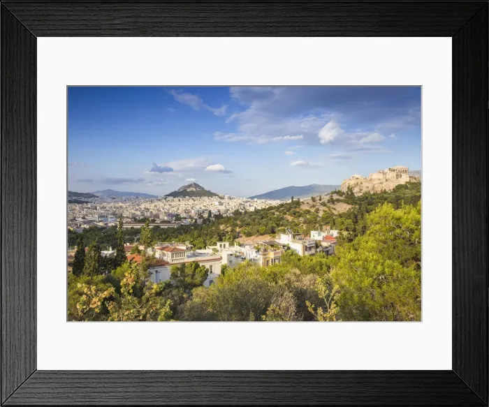 Framed Print : Greece, Attica, Athens, Greece, Attica, Athens, View of The Acropolis and Central Framed Print : Greece, Attica, Athens, Greece, Attica, Athens, View of The Acropolis and Central