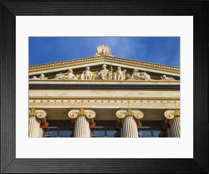 Framed Print : Greece, Attica, Athens, Neocassical pediment on the Academy of Arts Framed Print : Greece, Attica, Athens, Neocassical pediment on the Academy of Arts