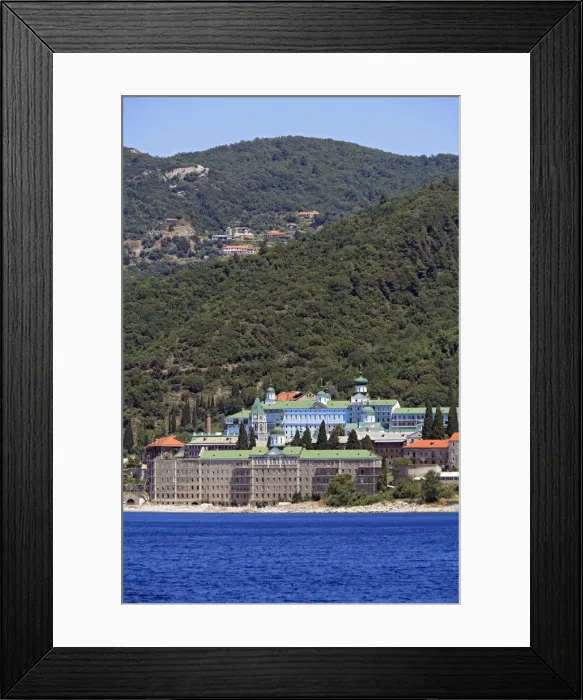 Framed Print : Saint Panteleimon Monastery, Athos Peninsula, Mount Athos, Chalkidiki, Greece Framed Print : Saint Panteleimon Monastery, Athos Peninsula, Mount Athos, Chalkidiki, Greece