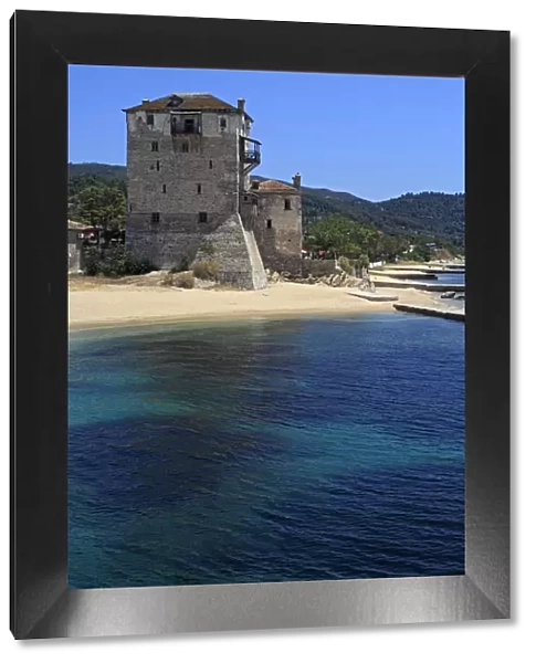 Phospfori tower in Ouranopolis, Athos Peninsula, Mount Athos, Chalkidiki, Greece