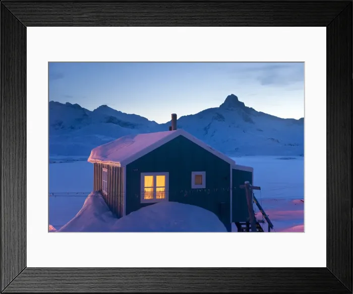 Framed Print : House at dusk, Tasiilaq, E. Greenland