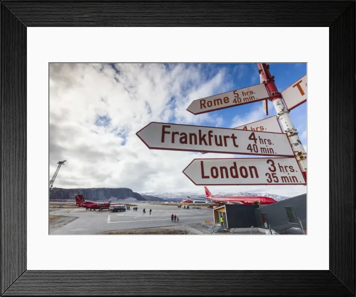 Framed Print : Greenland, Kangerlussuaq, Kangerlussuaq International Airport, Greenland s