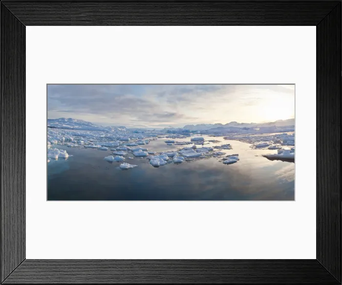 Framed Print : Tiniteqilaq and sea ice in winter, E. Greenland
