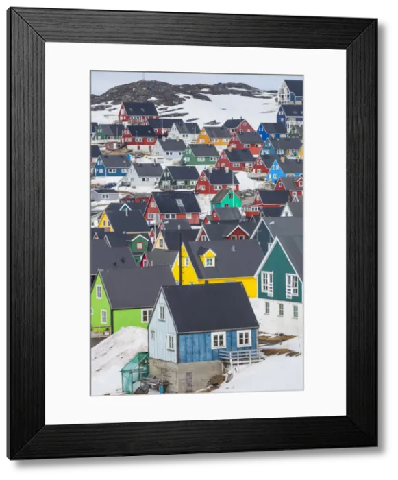 Framed Print : Greenland, Nuuk, Kolonihavn area, residential houses Framed Print : Greenland, Nuuk, Kolonihavn area, residential houses