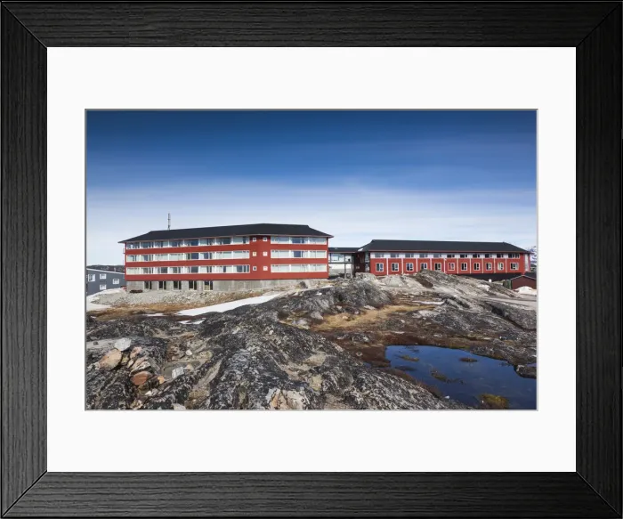 Framed Print : Greenland, Disko Bay, Ilulissat, Hotel Arctic