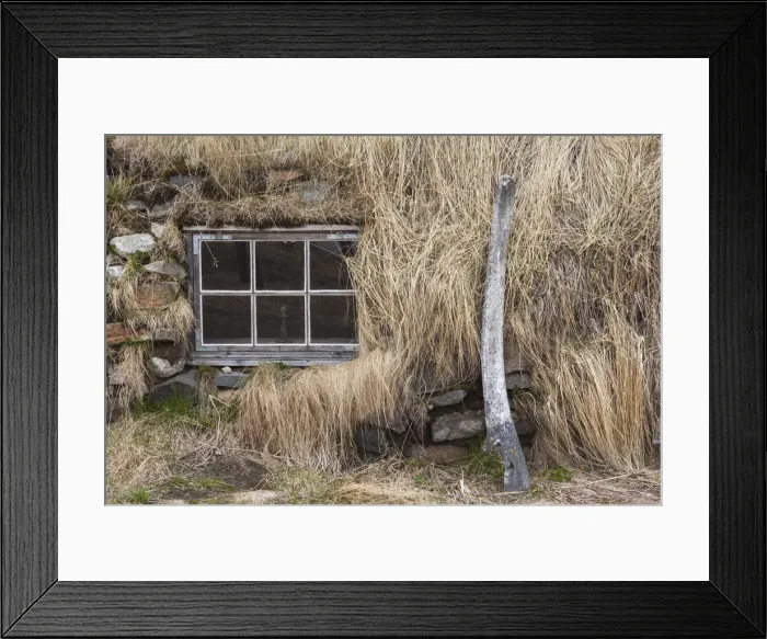 Framed Print : Greenland, Qaqortoq, early house made of stone and turf