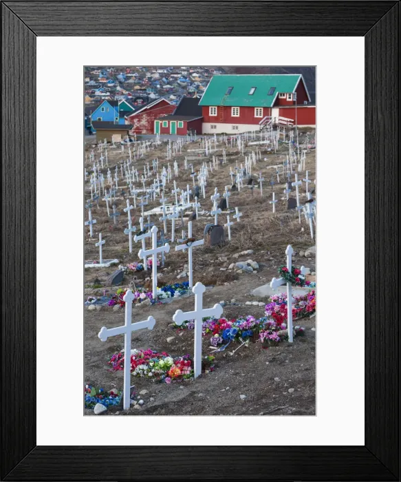 Framed Print : Greenland, Qaqortoq, town cemetery Framed Print : Greenland, Qaqortoq, town cemetery