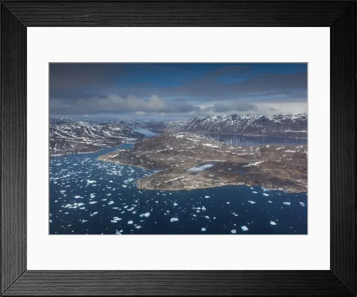 Framed Print : Greenland, Qaqortoq, aerial view of floating ice Framed Print : Greenland, Qaqortoq, aerial view of floating ice