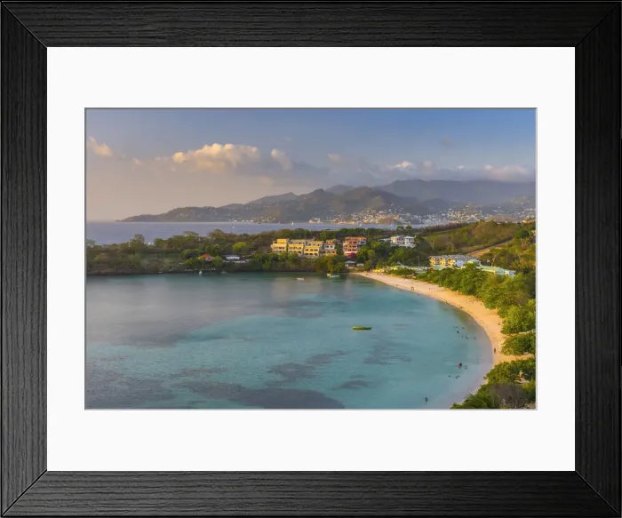 Framed Print : Caribbean, Grenada, Morne Rouge Beach, Grand Anse Bay beyond Framed Print : Caribbean, Grenada, Morne Rouge Beach, Grand Anse Bay beyond
