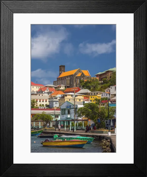 Framed Print : Caribbean, Grenada, St. Georges, Carenage Framed Print : Caribbean, Grenada, St. Georges, Carenage