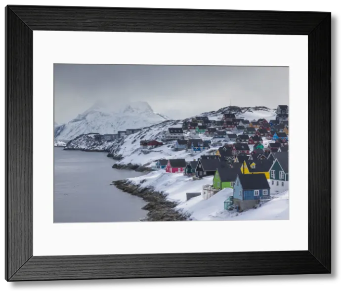Framed Print : Greenland, Nuuk, city skyline with Sermitsiaq Mountain Framed Print : Greenland, Nuuk, city skyline with Sermitsiaq Mountain